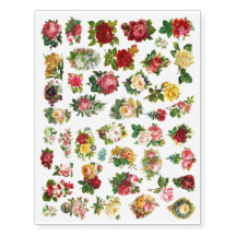 Vintage Flowers Wash Off Water Decals