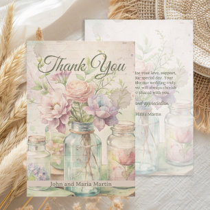 Vintage Flowers Wedding Bridal Shower Thank You 