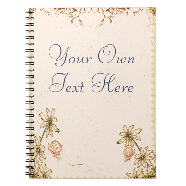Vintage Flowers Wedding Notebook (Front)