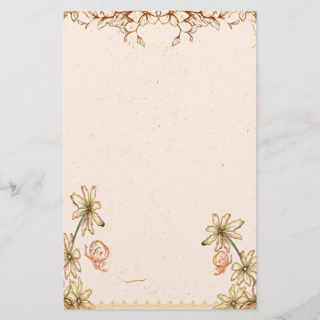 Vintage Flowers Wedding Stationery (Front)