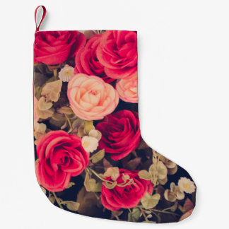 Vintage Flowersflower, vintage, floral, mother, da Small Christmas Stocking