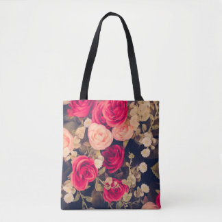 Vintage Flowersflower, vintage, floral, mother, da Tote Bag
