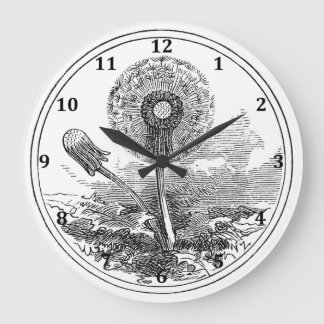Vintage Fluffy Dandelion Large Clock