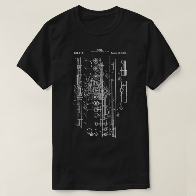 Vintage Flute   Marching Longsleeve  T-Shirt (Design Front)