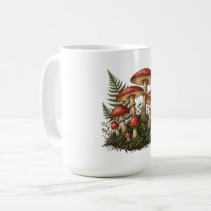 Vintage Fly Agaric Mushroom Illustration Coffee Mug