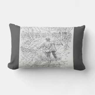 "Vintage Fly Fisherman" Lumbar Cushion