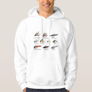 Vintage Fly Fishing Lures in Colour Hoodie