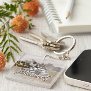 Vintage Fly to Australia Travel Poster Key Ring
