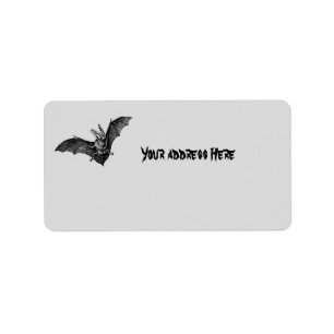 Vintage Flying Bat Gothic Vampire Label