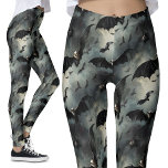 Vintage Flying Bats Stormy Skies Gothic Leggings<br><div class="desc">vintage oil painting effect flying bats through stormy skies ladies leggings. | Gothic Oil Painting Effect Step into enchantment with the Vintage Flying Bats Leggings. A romantic image of cute and adorable fruit bats soaring through tumultuous skies. Perfect for those who appreciate a touch of darkness, these Gothic leggings add...</div>