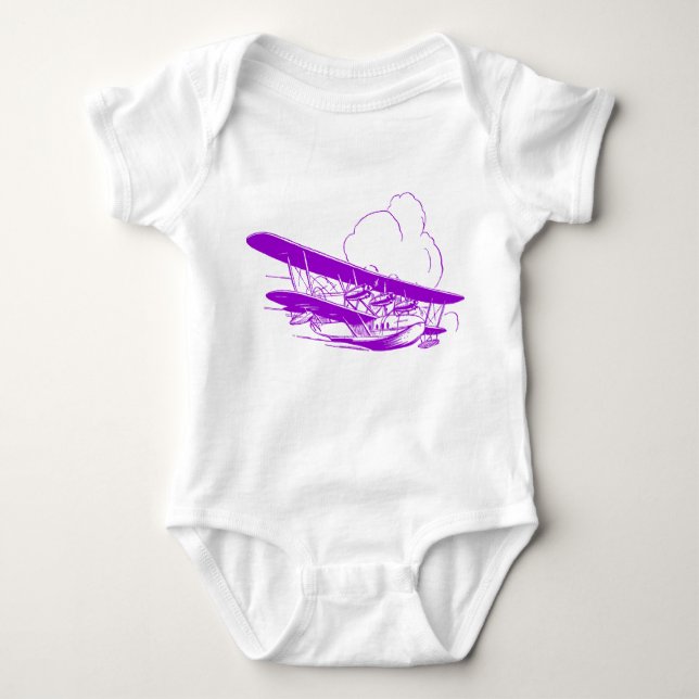 Vintage Flying Boat Baby Bodysuit (Front)
