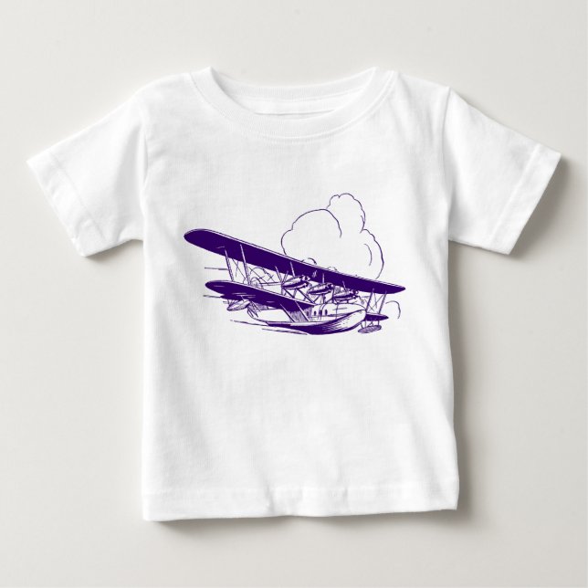 Vintage Flying Boat Baby T-Shirt (Front)