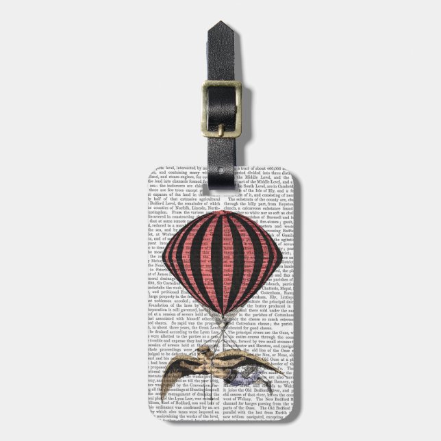 Vintage Flying Machine Luggage Tag (Front Vertical)