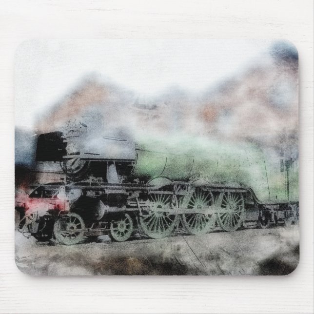 Vintage Flying Scotsman Train Grunge Mousepad (Front)