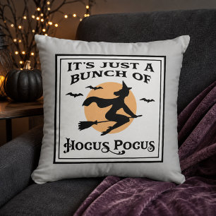 Vintage Flying Witch Moon Hocus Pocus Cushion