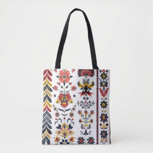 Vintage Folk Art Floral Pattern Ornate Bohemian To Tote Bag