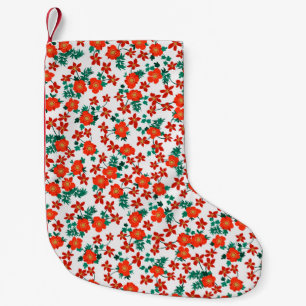 Vintage folk floral background. Seamless vintage p Small Christmas Stocking