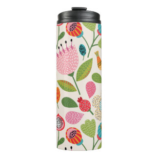 Vintage Folk Flower Thermal Tumbler