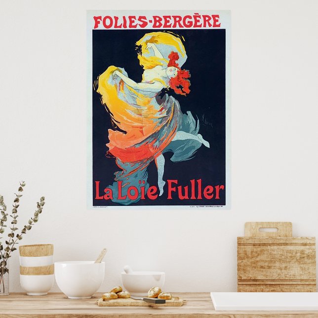 Vintage Follies Bergeré Jules Chéret Dancing Girl Poster (Kitchen)