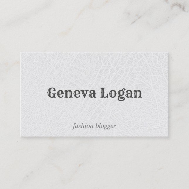 Vintage Font | Faux Leather | High Fashion Business Card (Front)