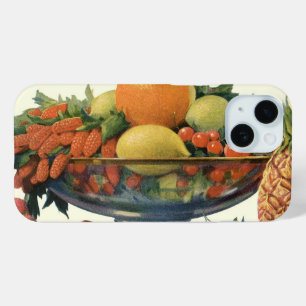 Vintage Food, Assorted Fruit in a Bowl iPhone 15 Case