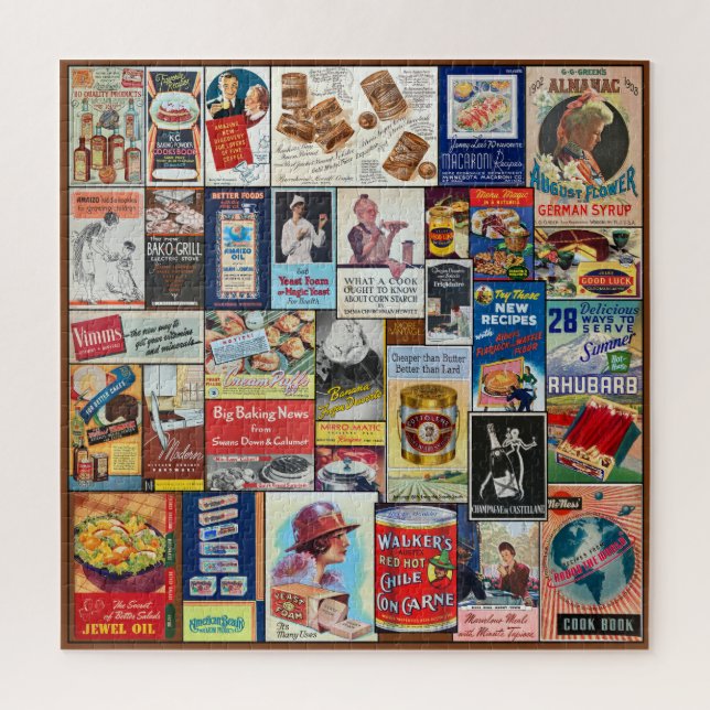VINTAGE FOOD/COOKBOOK ADVERTISING THEME  JIGSAW PUZZLE (Vertical)