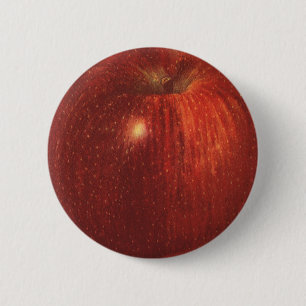 Vintage Food Fruit, Organic Red Delicious Apple 6 Cm Round Badge