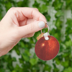 Vintage Food Fruit, Organic Red Delicious Apple Key Ring