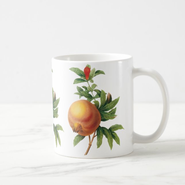 Vintage Food Fruit, Pomegranate by Redoute Coffee Mug (Right)