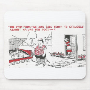 Vintage Food Grilling Men Humour Mouse Pad