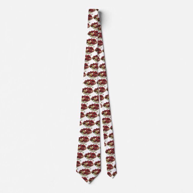 Vintage Food Healthy Breakfast Cereal Strawberries Tie (Front)
