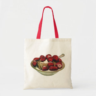 Vintage Food Healthy Breakfast Cereal Strawberries Tote Bag