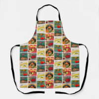 Vintage Food Labels Colorful Pattern