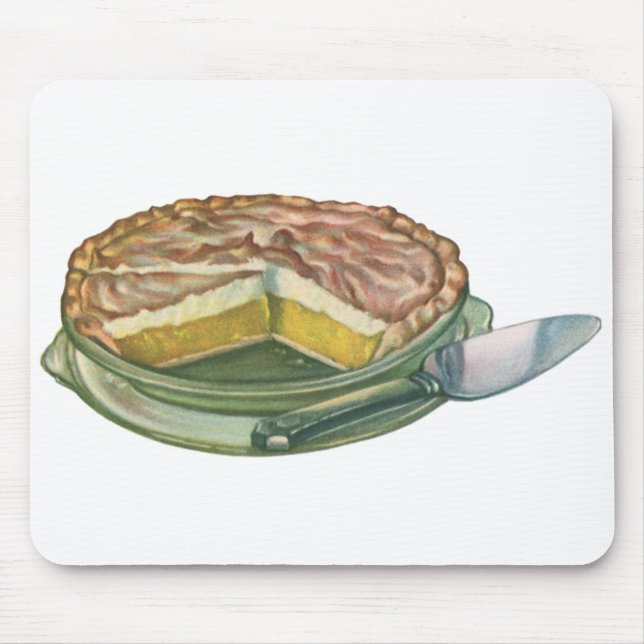 Vintage Food, Lemon Meringue Pie Dessert Mouse Pad (Front)