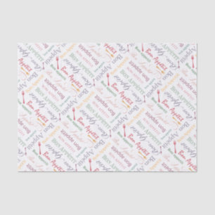 Vintage Food Lover's Gourmet Pattern Bon Appetit Tissue Paper