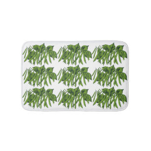 Vintage Food, Organic Green Beans Vegetables Bath Mat
