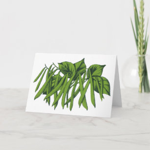 Vintage Food, Organic Green Beans Vegetables Card