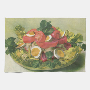 Vintage Food, Organic Mixed Green Mesclun Salad Tea Towel