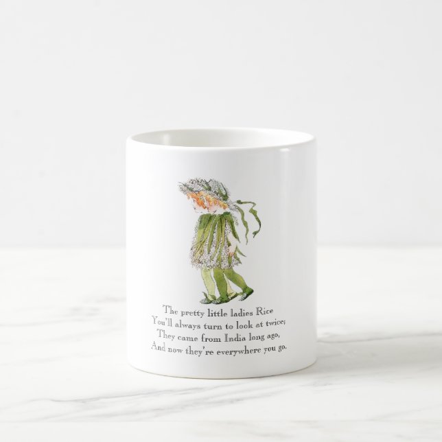 Vintage Food Poem Rice Rhyme Cute Kids Mug (Center)