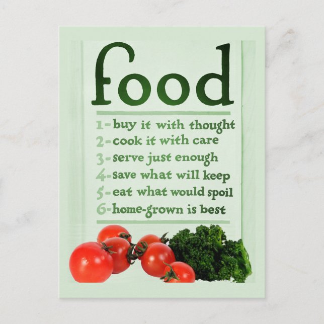 Vintage Food Poster Postcard (Front)