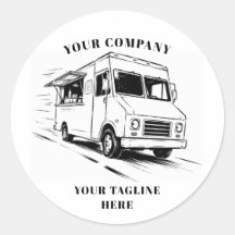 Vintage Food Truck Sketch Illustration