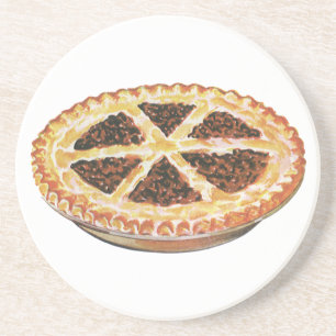 Vintage Foods Dessert, Fresh Baked Pecan Pie Coaster