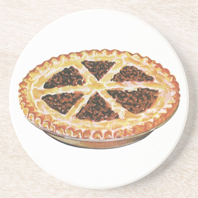 Vintage Foods Dessert, Fresh Baked Pecan Pie Coaster (Front)