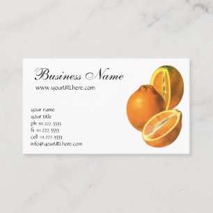 Vintage Foods, Fruit Organic Fresh Healthy Oranges Business Card