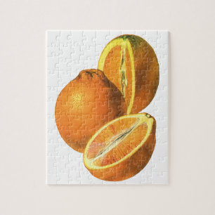 Vintage Foods, Fruit Organic Fresh Healthy Oranges Jigsaw Puzzle