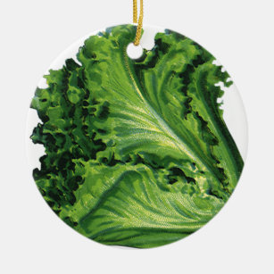 Vintage Foods, Green Leaf Lettuce Vegetables Ceramic Tree Decoration