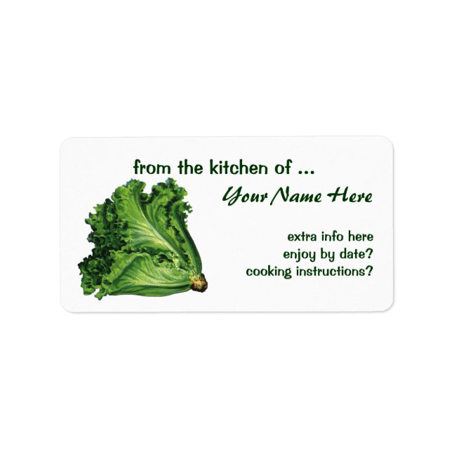 Vintage Foods, Green Leaf Lettuce Vegetables Label (Front)