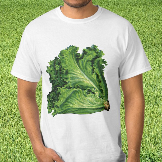 Vintage Foods, Green Leaf Lettuce Vegetables T-Shirt (Creator Uploaded)