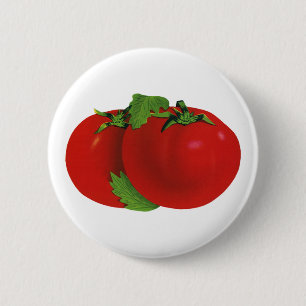 Vintage Foods, Organic Red Ripe Heirloom Tomato 6 Cm Round Badge