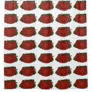 Vintage Foods, Ripe Tomato, Vegetables and Fruits Shower Curtain